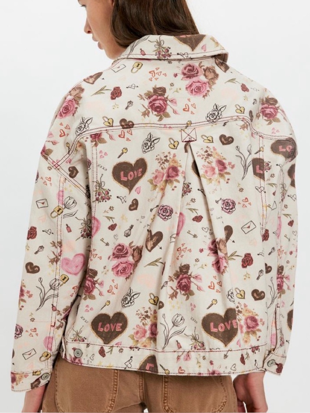 We The Free Opal Swing Printed Denim Jacket